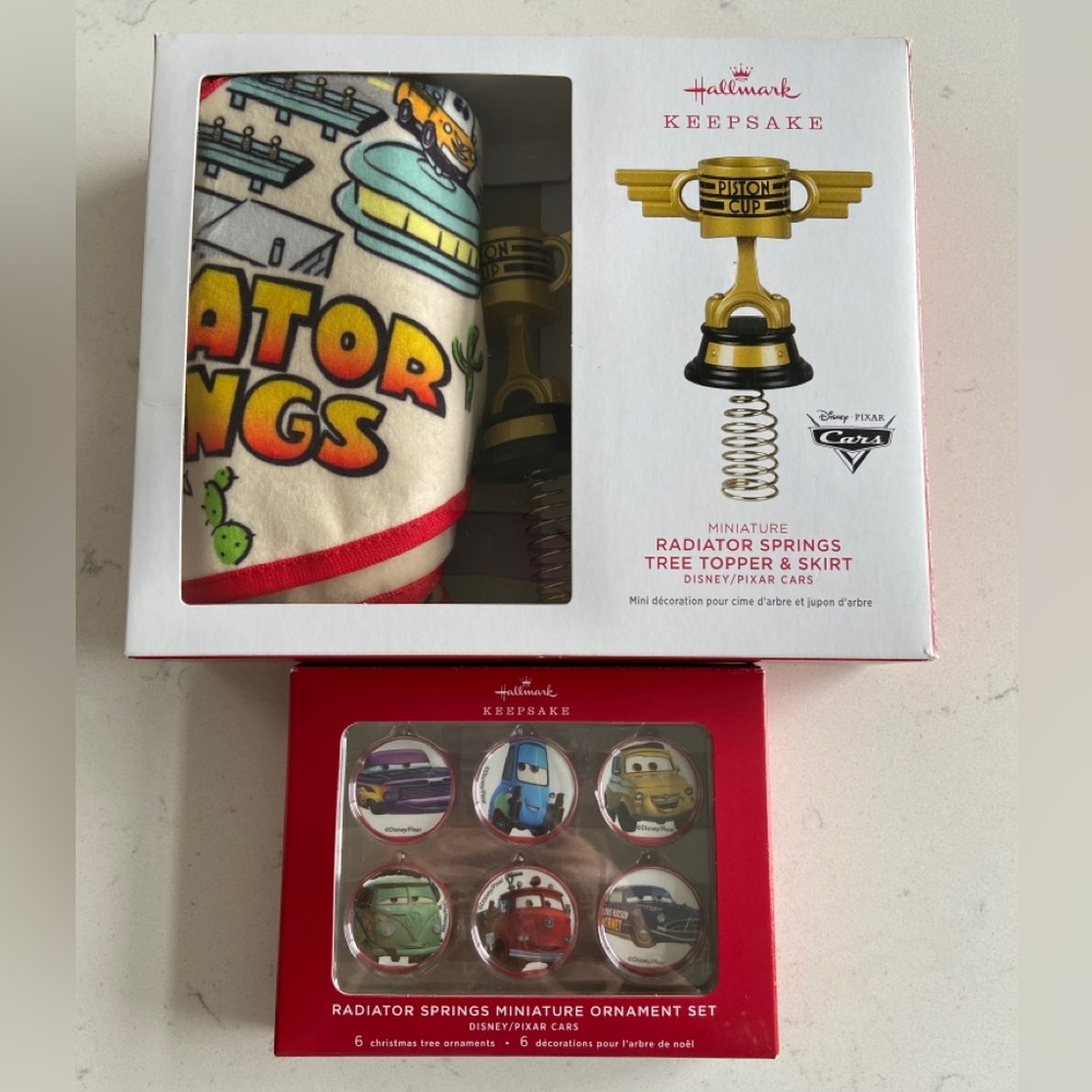 Hallmark 2022 Disney Cars Radiator Springs Miniature Ornament Set